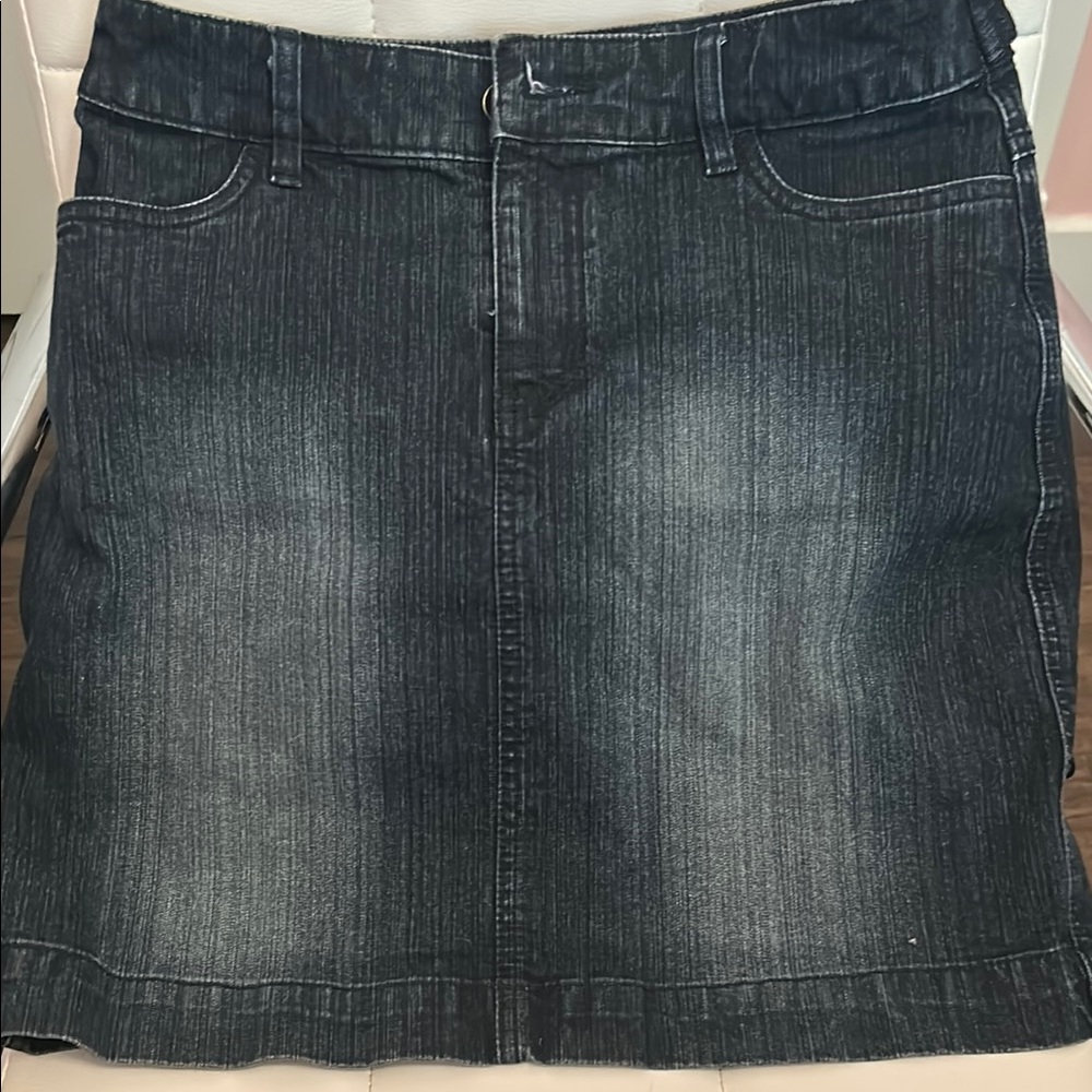Blue Knee-Length A-Line Skirt for Work
